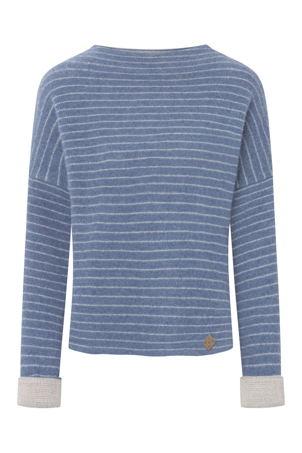 Womens Pullover Nico Stripe - 50% virgin wool & 50% cotton , naturally sustainable, Comfy Stripe Pullover - Blue - 50760333 - 6210
