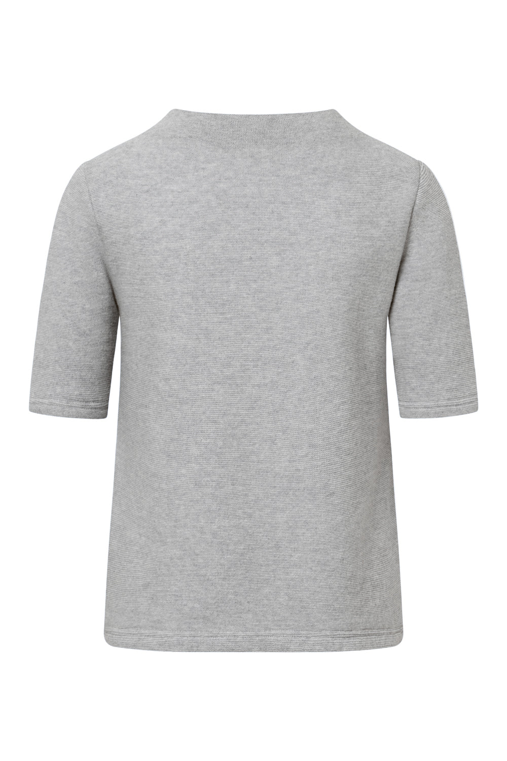 Womens Knit Shirt Ninetta - 50% virgin wool & 50% cotton , naturally sustainable, Comfy Knit Shirt - Grey - 51764501-816