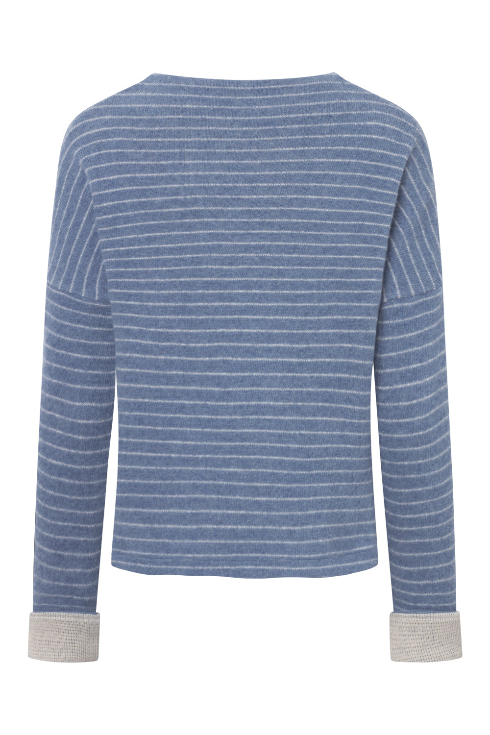 Womens Pullover Nico Stripe - 50% virgin wool & 50% cotton , naturally sustainable, Comfy Stripe Pullover -  Blue  - 50760333 - 6210