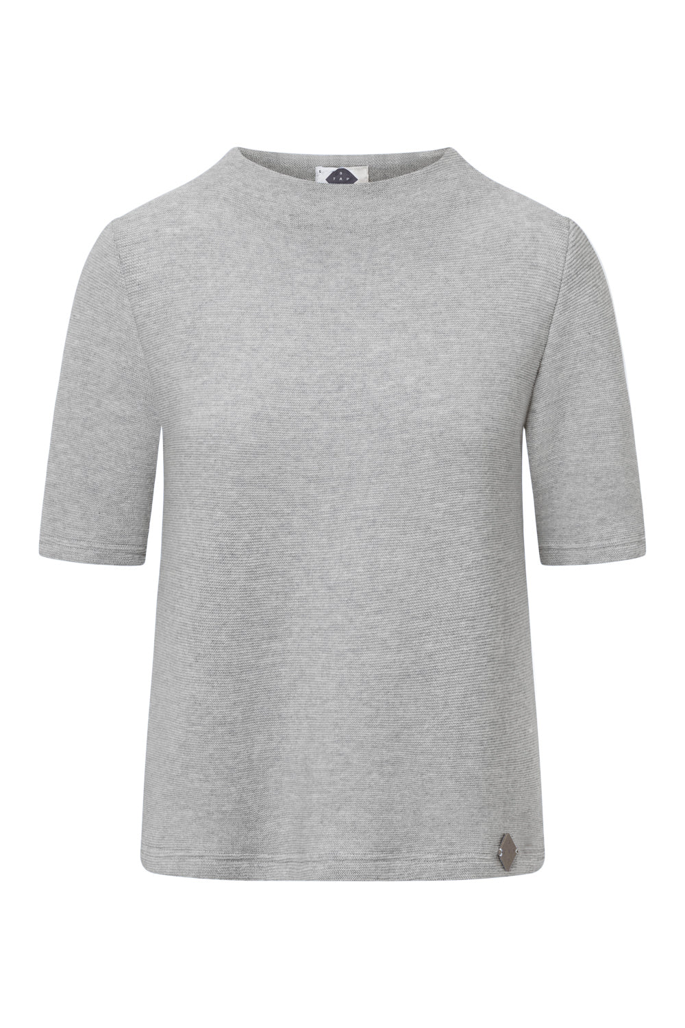 Womens Knit Shirt Ninetta - 50% virgin wool & 50% cotton , naturally sustainable, Comfy Knit Shirt - Grey - 51764501-816